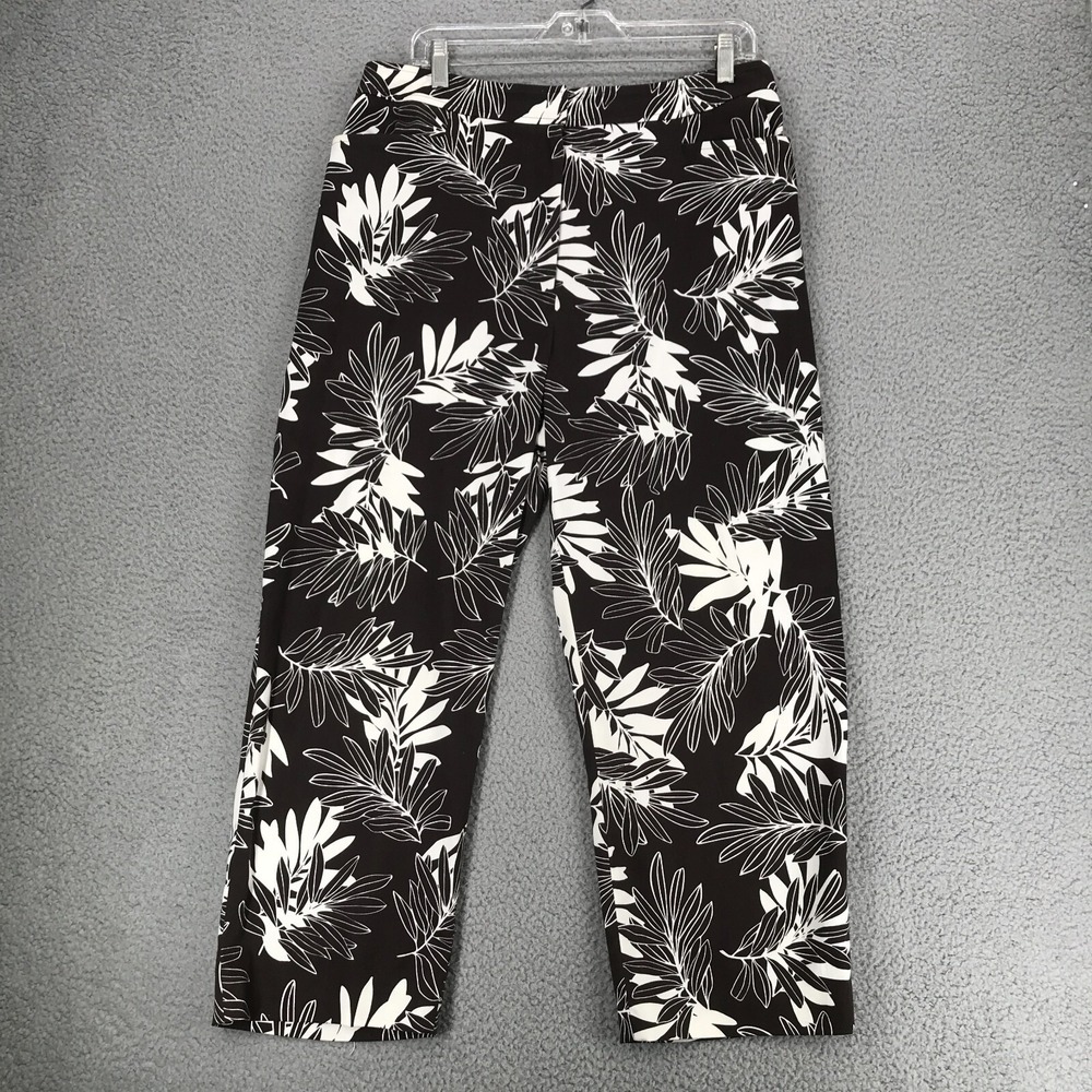 Apostraphe Capri Pants Size 14 Stretch Brown Floral